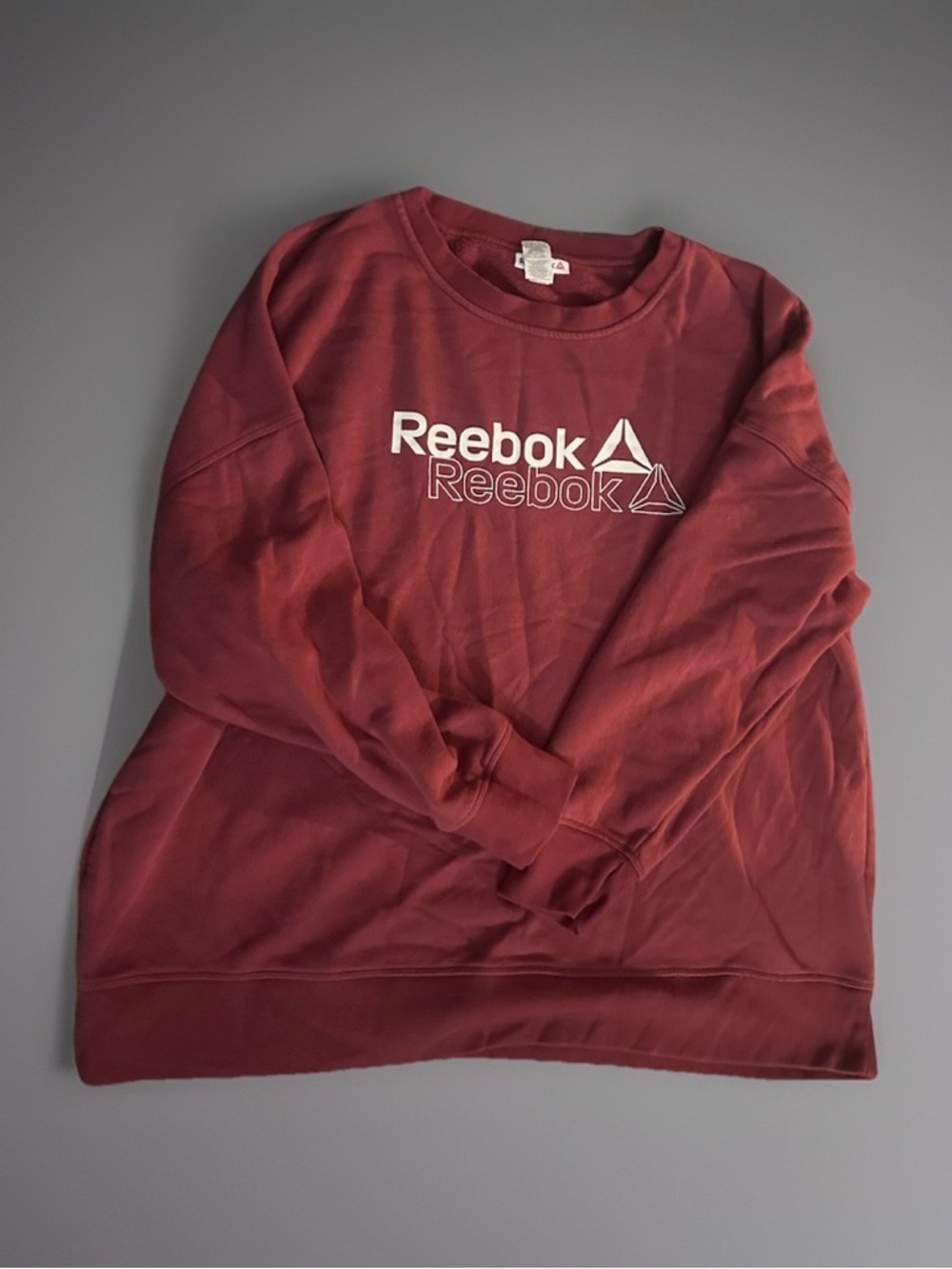 Reebok Men's Wine Crewneck Sweatshirt with Logo XXXL